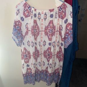 lucky brand patterned blouse